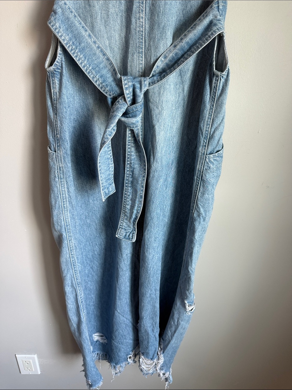 Free People We The Free Wonderland Denim Maxi Dress Small - Picture 11 of 12